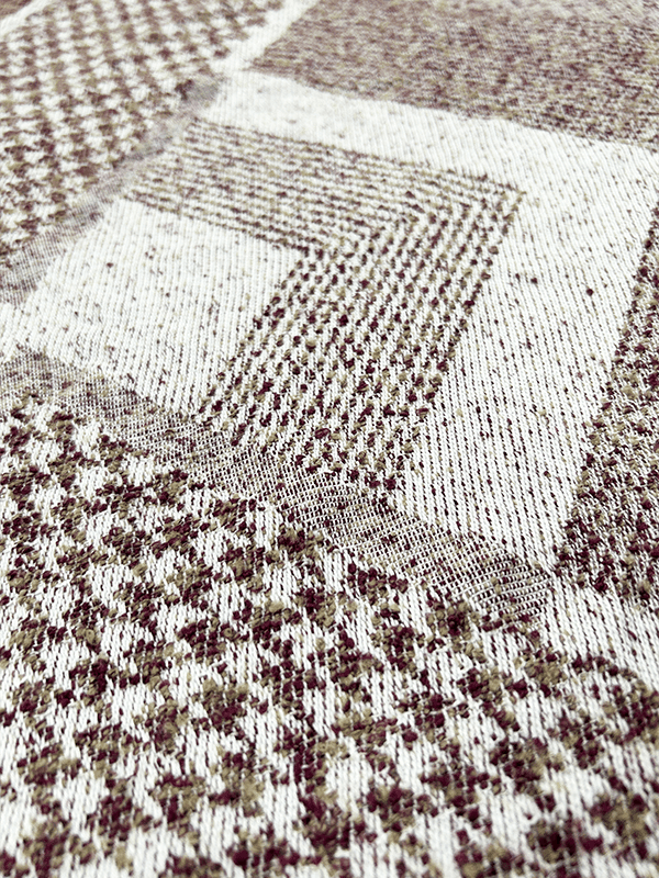 ชุดผ้าห่มทำจากผ้าทอบ้าน chenille สี่เหลี่ยมสีน้ำตาลและสีขาวพันกัน